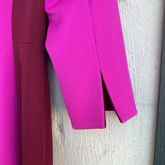 NWT Milly Hot Pink/Maroon Color Block Scuba Knit Sheath Dress Size 6 - Picture 6 of 15